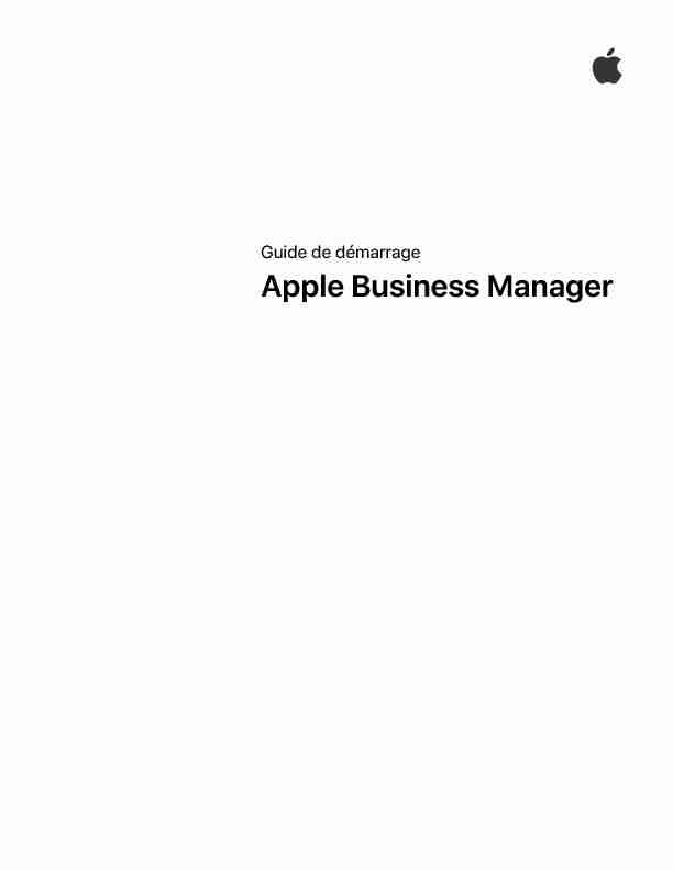Guide de démarrage Apple Business Manager