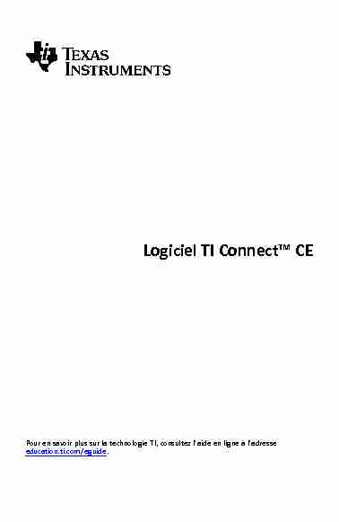 TI Connect™ CE Software