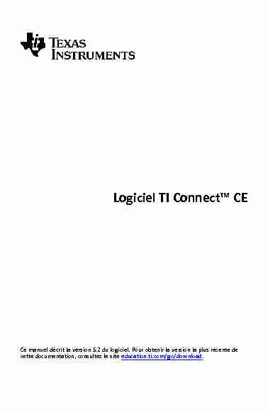 [PDF] Logiciel TI Connect™ CE - Unemainlavelautre