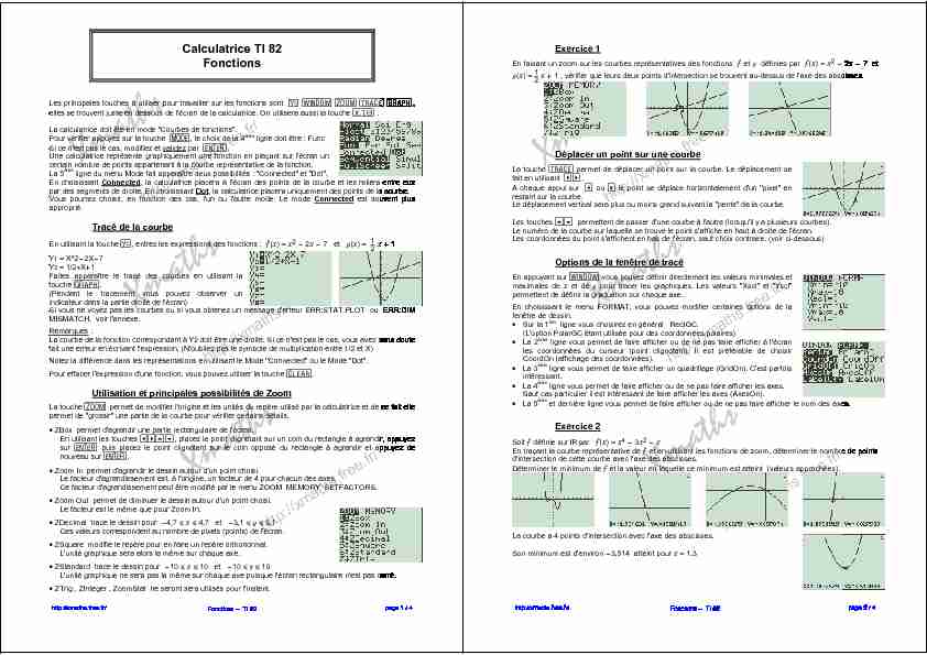 [PDF] Calculatrice TI 82 Fonctions - XMaths