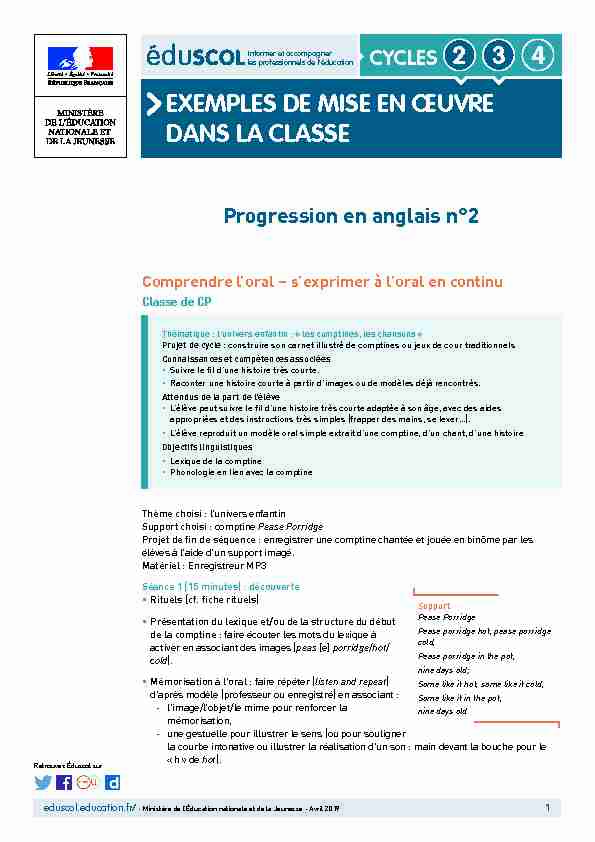 [PDF] Anglais - EXEMPLES DE MISE EN ŒUVRE DANS LA CLASSE