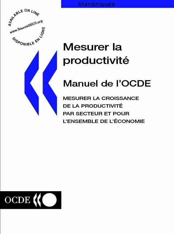 [PDF] Mesurer la productivit - Manuel de lOCDE - UN Statistics Division