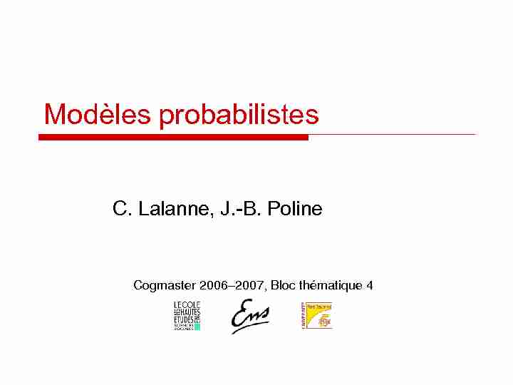 [PDF] Modèles probabilistes