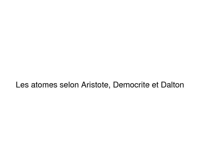 [PDF] Les atomes selon Aristote Democrite et Dalton - Picassciences