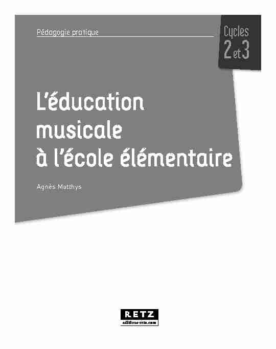 [PDF] Léducation musicale à lécole élémentaire