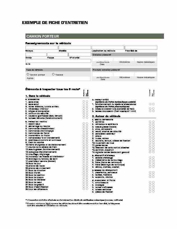 [PDF] Exemple de fiche dentretien – Camion - SAAQ