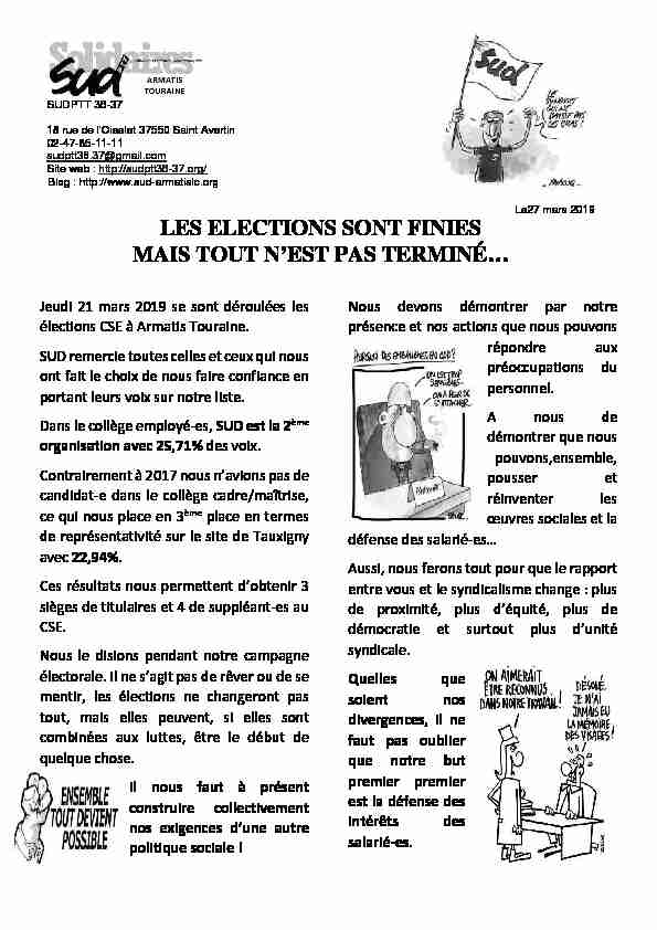Tract remerciements Elections CSE Armatis Touraine à Tauxigny V2