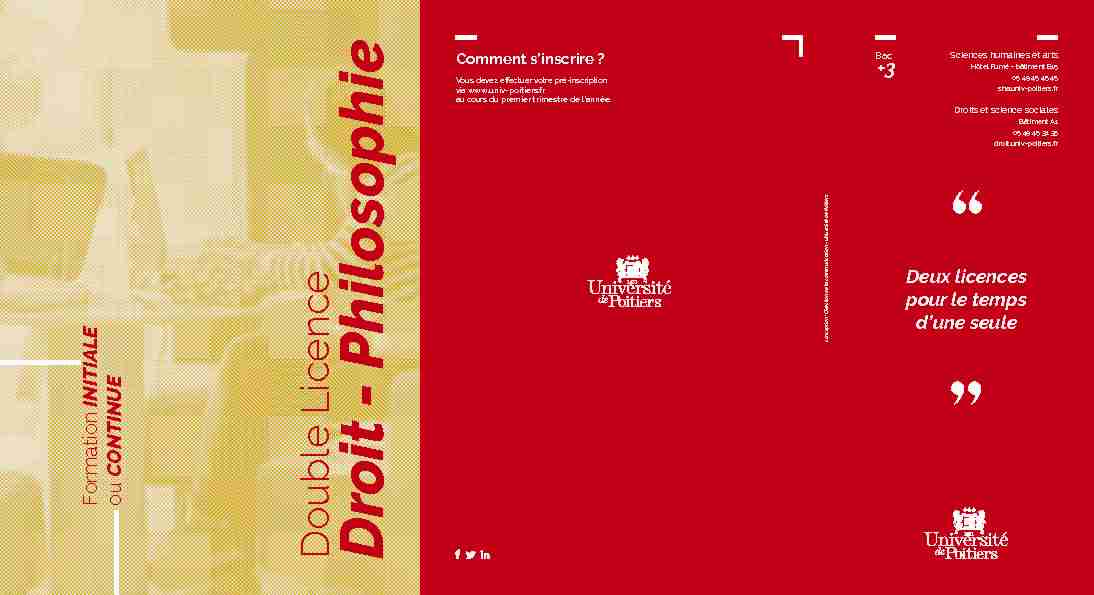 Double Licence Droit - Philosophie