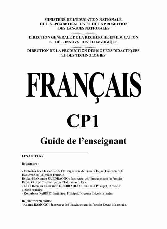 guide français cp1