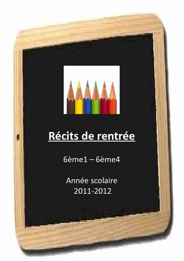 [PDF] Récits de rentrée - Collège Le Racinay