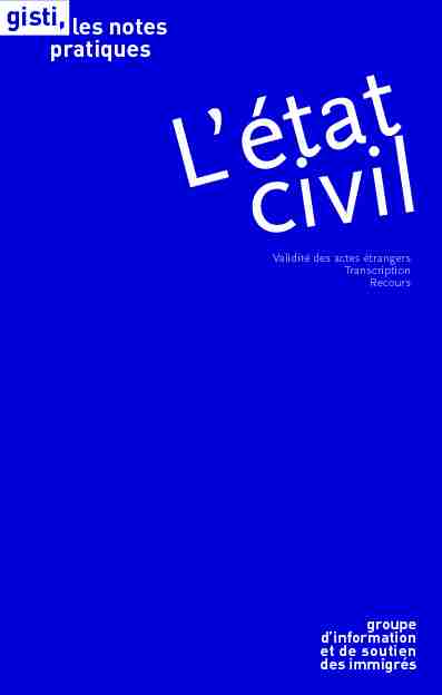 [PDF] Létat civil - GISTI