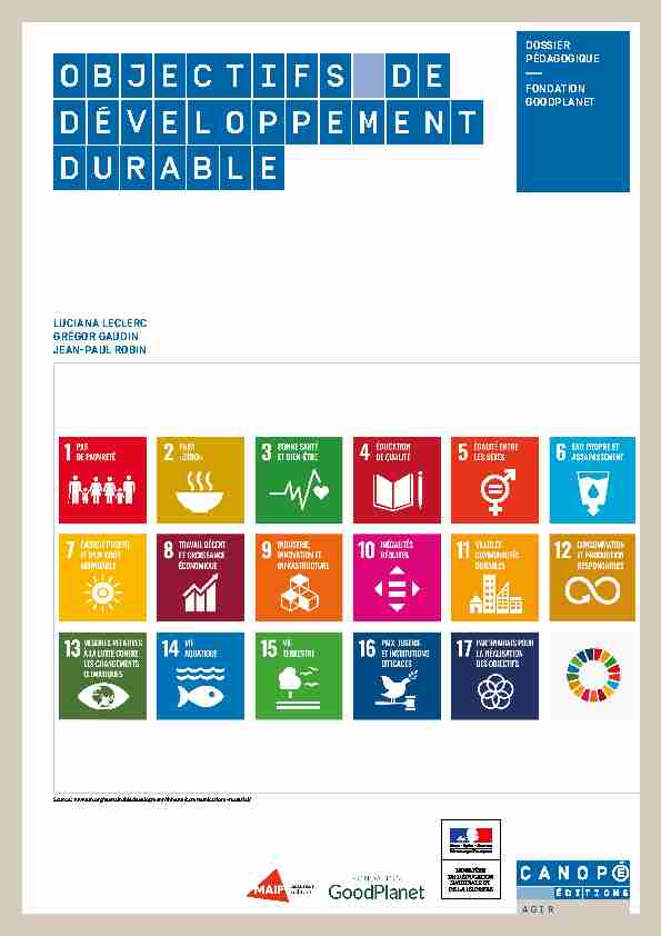 [PDF] objectifs de développement durable - DOSSIER PÉDAGOGIQUE