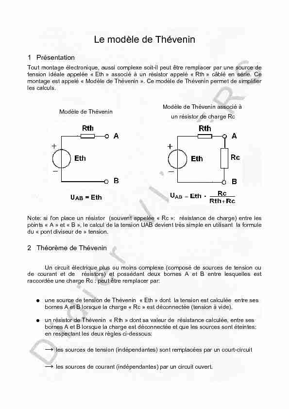 [PDF] Le modèle de Thévenin - didier villers on line