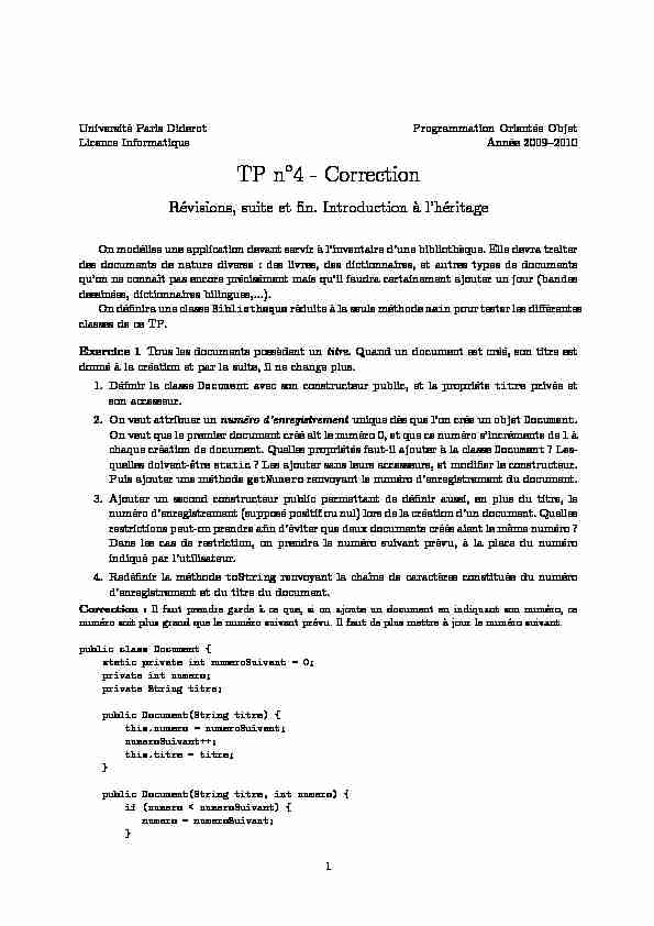 [PDF] TP n 4 - Correction - Normale Sup