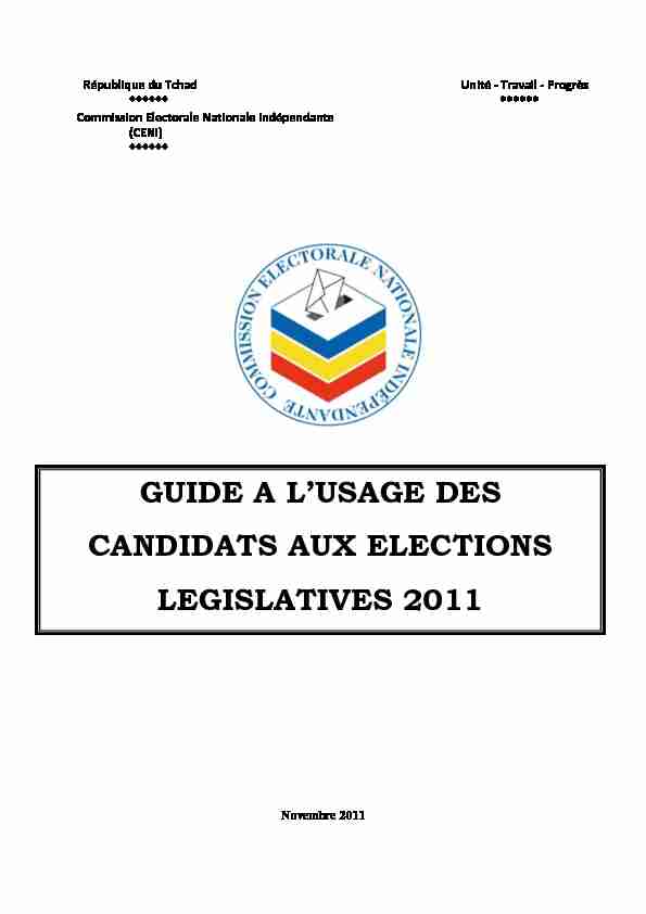 GUIDE DE CANDIDAT AUX ELECTIONS LEGISLATIVES