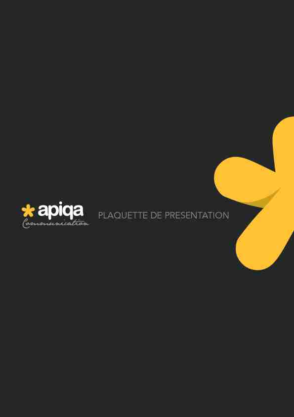 [PDF] PLAQUETTE DE PRESENTATION - APIQA