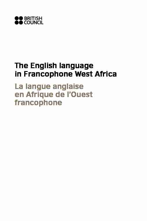 The English language in Francophone West Africa La langue