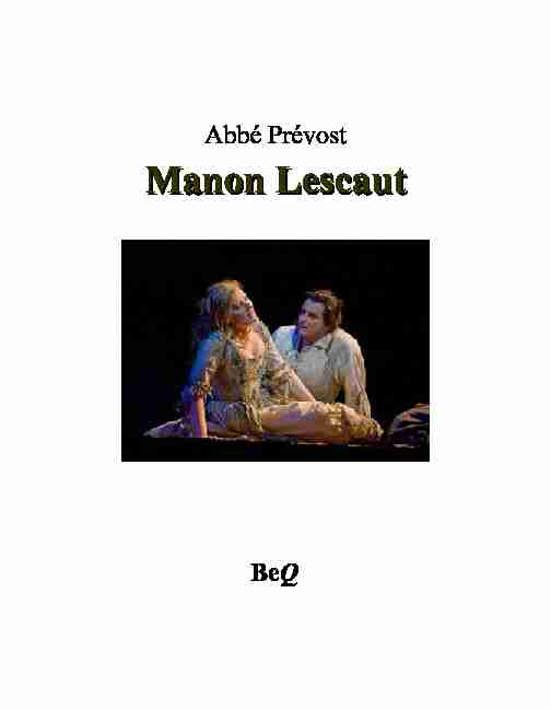 Abbé Prévost Manon Lescaut