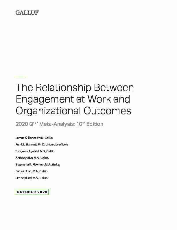The Relationship Between Engagement at Work and Organizational