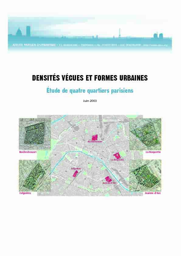 [PDF] Densités vécues et formes urbaines - Apur