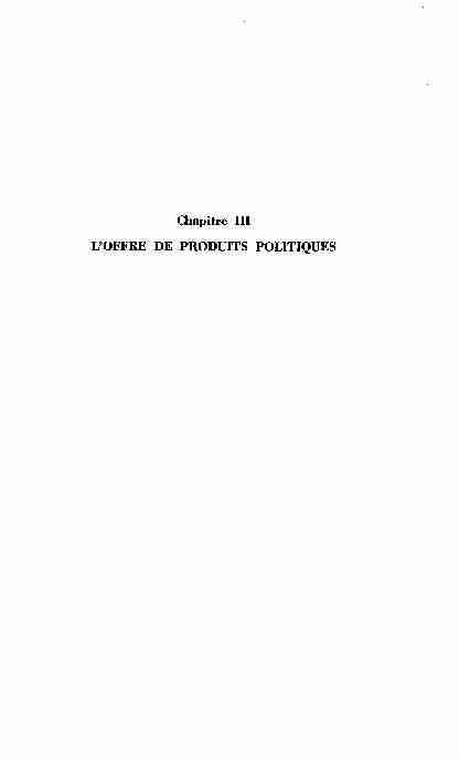 [PDF] Chapitre III LOFFRE DE PRODUITS POLITIQUES