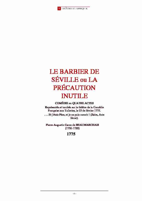[PDF] LE BARBIER DE SÉVILLE ou LA PRÉCAUTION INUTILE