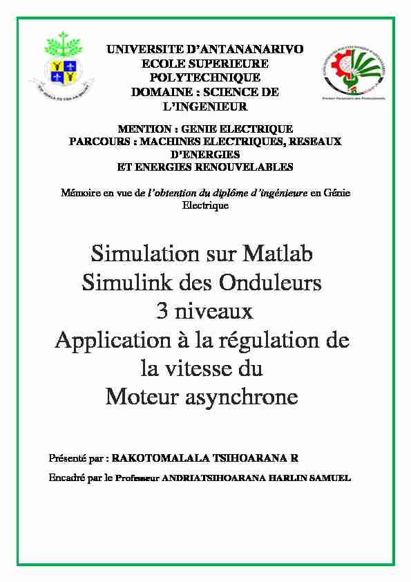 [PDF] Simulation sur Matlab Simulink des Onduleurs 3 niveaux Application