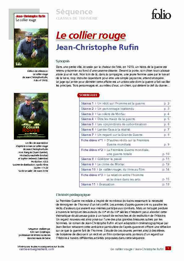 [PDF] Le collier rouge - Cercle Gallimard de lenseignement