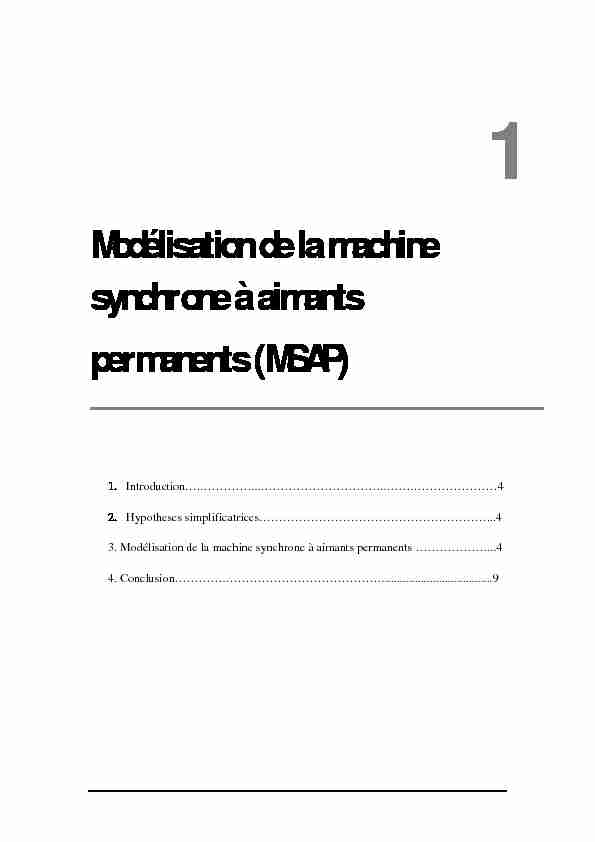 [PDF] Modélisation de la machine synchrone à aimants permanents (MSAP)