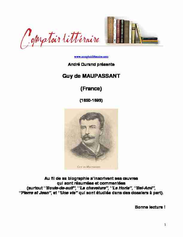 [PDF] Guy de MAUPASSANT - Comptoir Littéraire