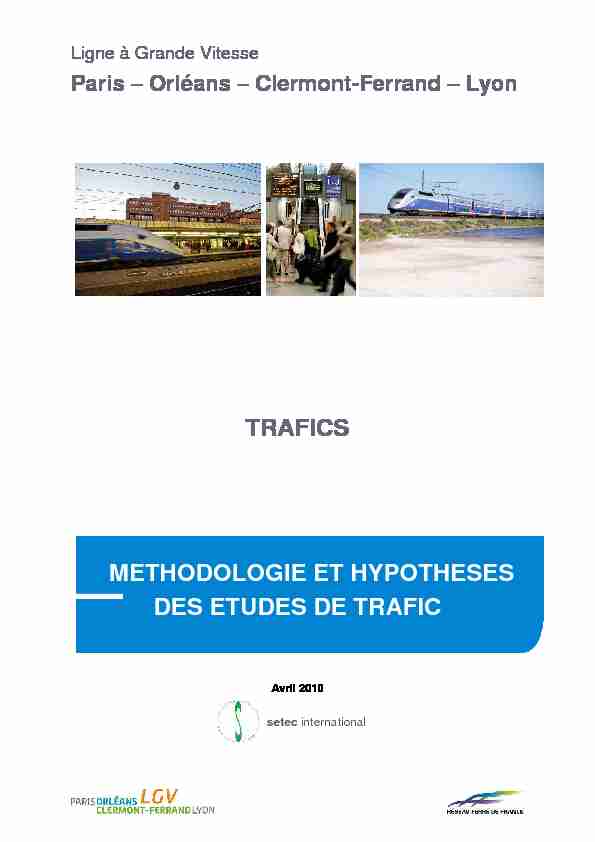 methodologie et hypotheses des etudes de trafic