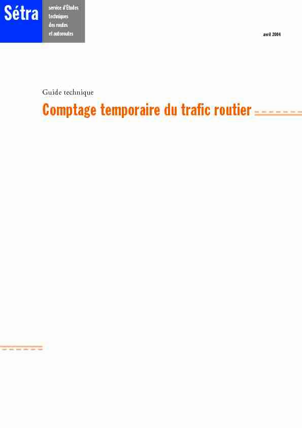 [PDF] Comptage temporaire du trafic routier