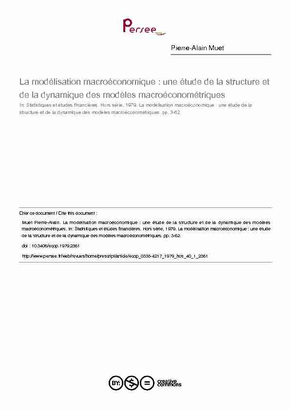 [PDF] La modélisation macroéconomique : une étude de la structure et de