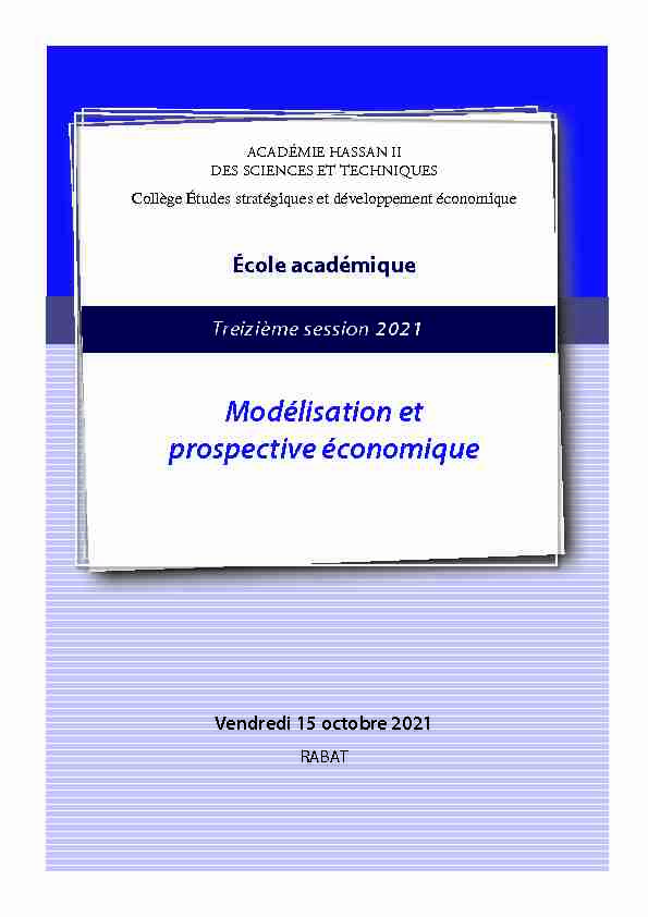 [PDF] Modélisation et prospective économique