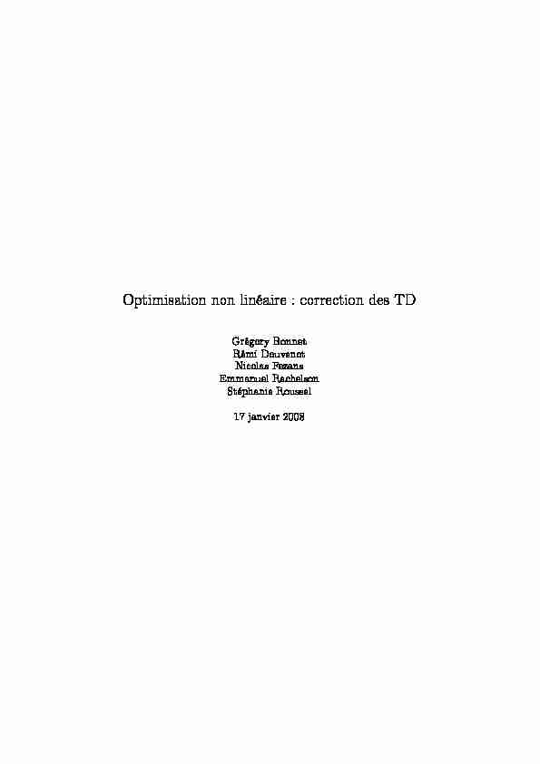 [PDF] Optimisation non linéaire : correction des TD - Emmanuel Rachelson