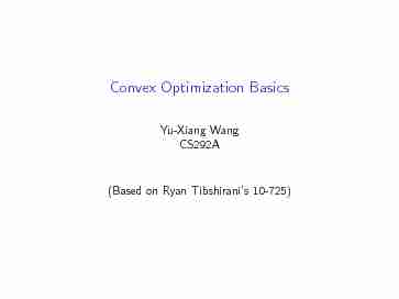 Convex Optimization Basics
