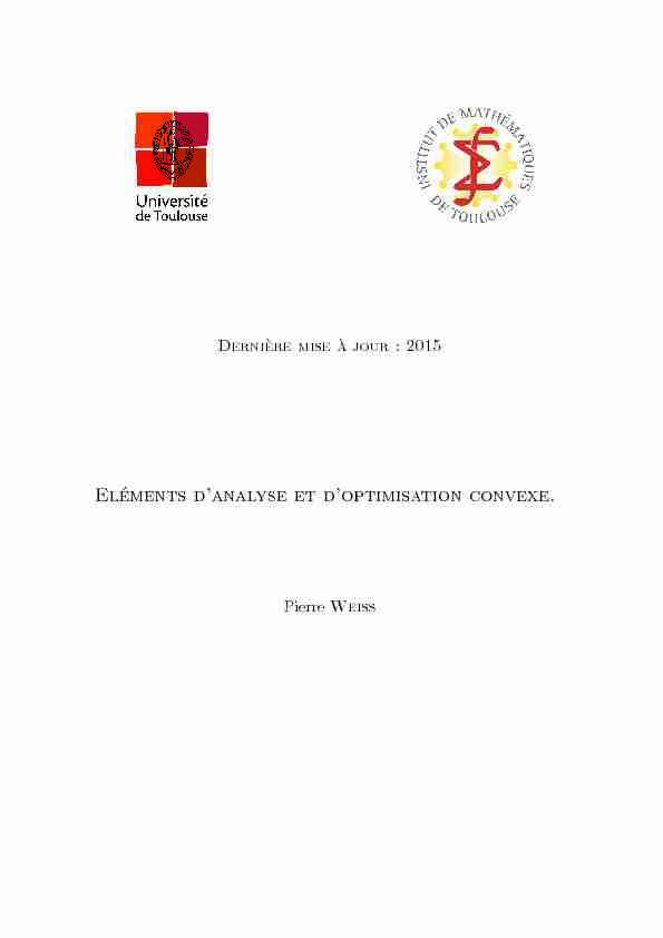 [PDF] Eléments danalyse et doptimisation convexe