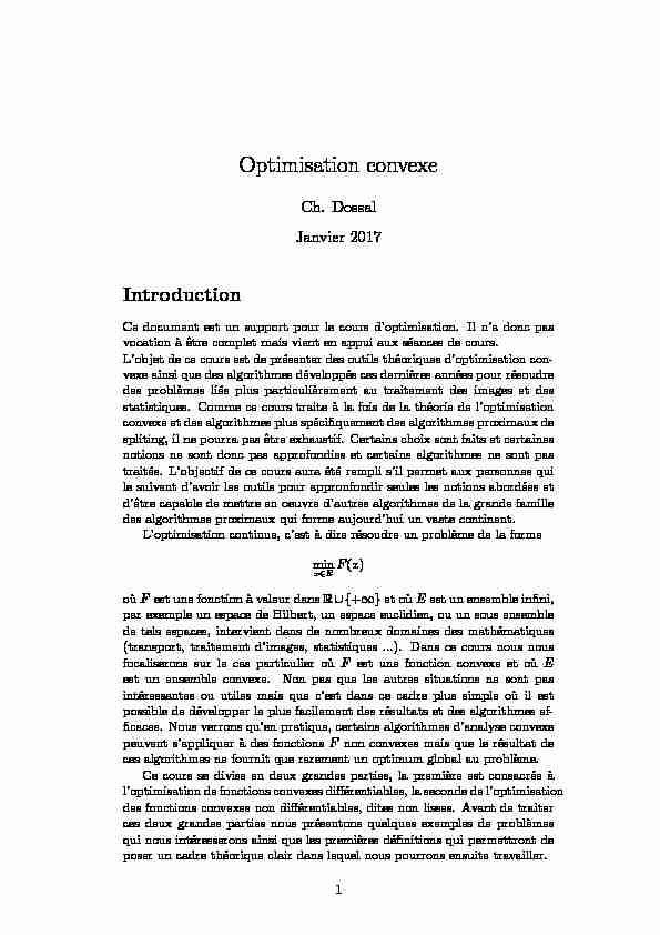 [PDF] Optimisation convexe - Institut de Mathématiques de Bordeaux