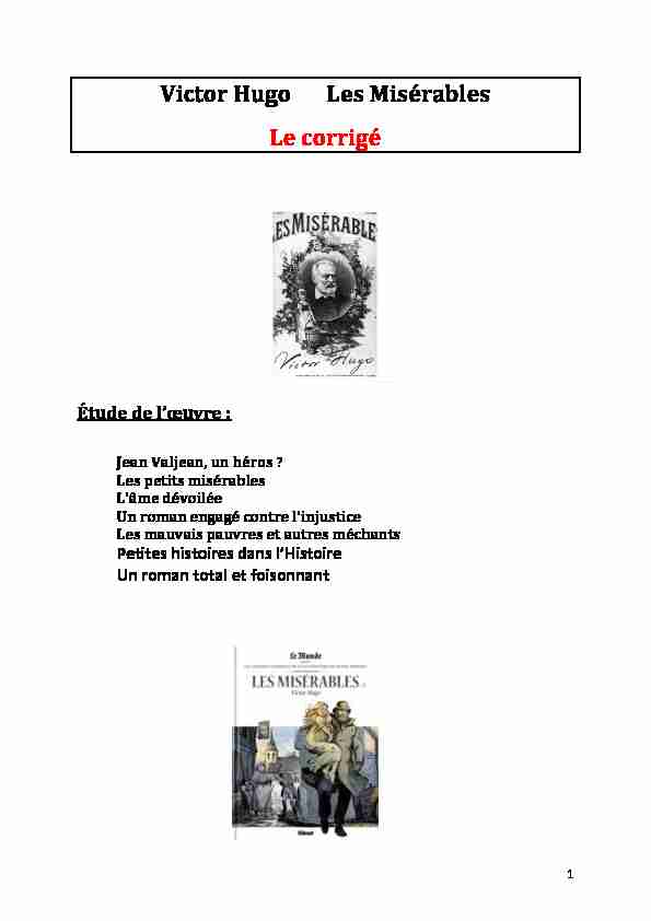 [PDF] Victor Hugo Les Misérables Le corrigé