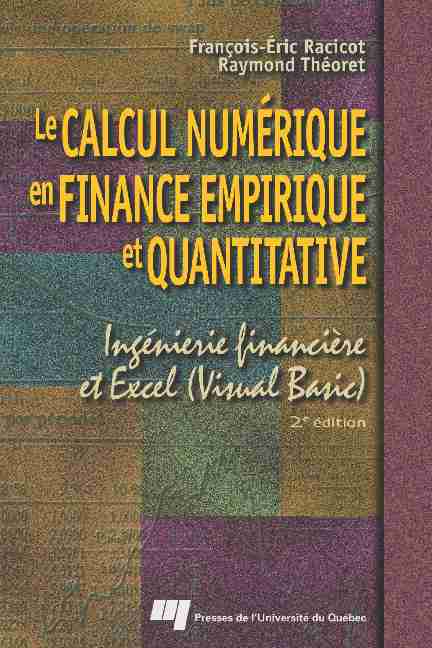 Le calcul numérique en finance empirique et quantitative: Ingénierie