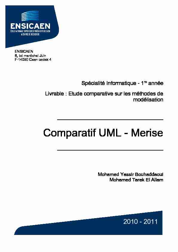 [PDF] Comparatif UML - Merise