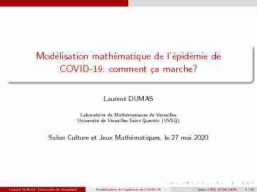 Modélisation mathématique de lépidémie de COVID-19: comment