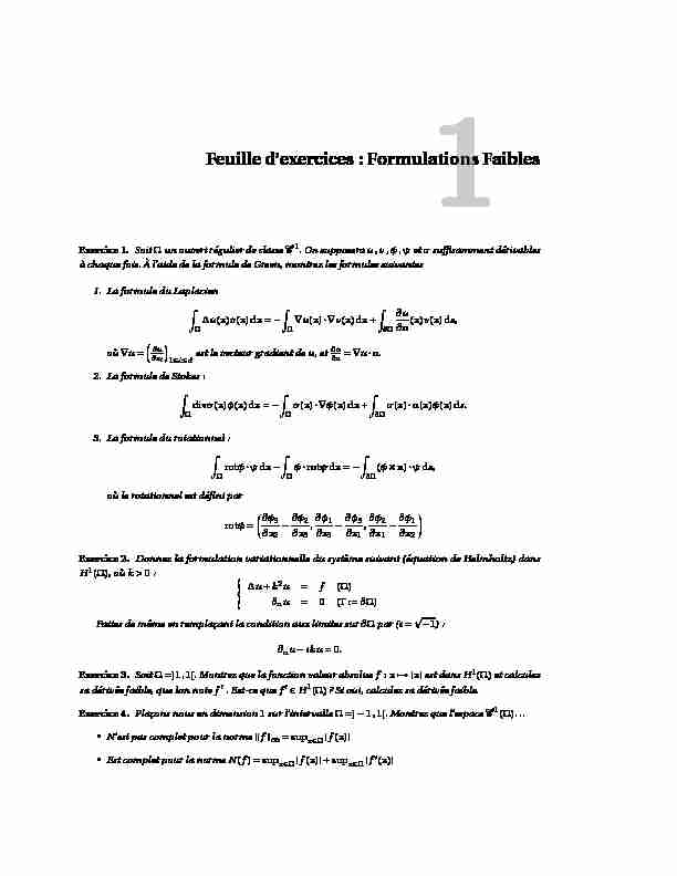 [PDF] Feuille dexercices : Formulations Faibles