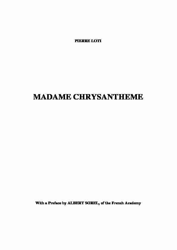 Madame Chrysantheme