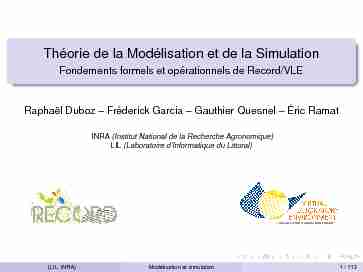 Théorie de la Modélisation et de la Simulation - Fondements formels