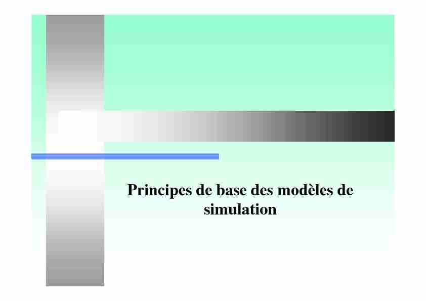 Principes de base des modèles de simulation