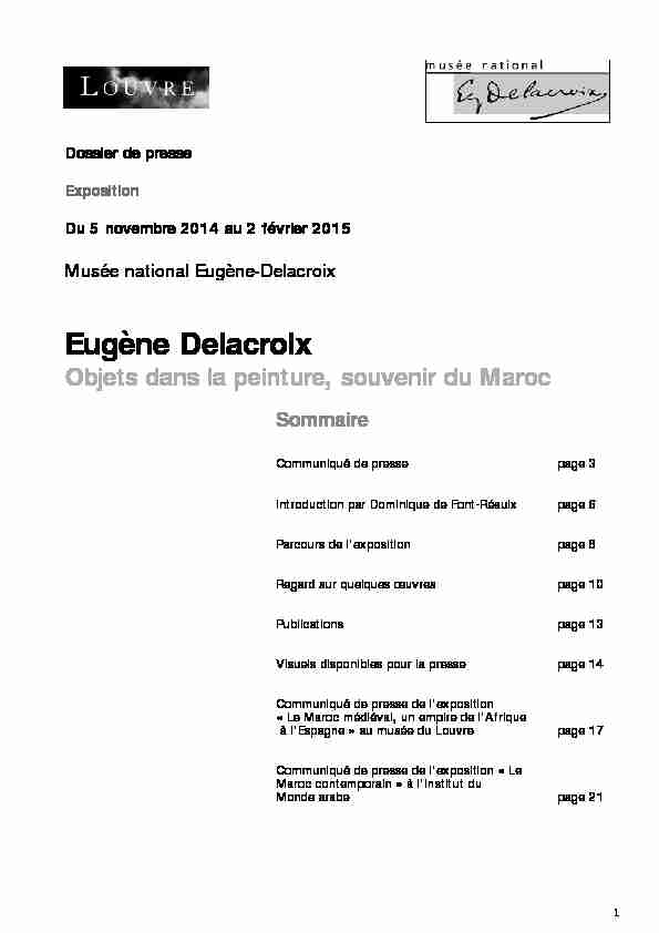 [PDF] voyage dEugène Delacroix au Maroc - Musée Delacroix