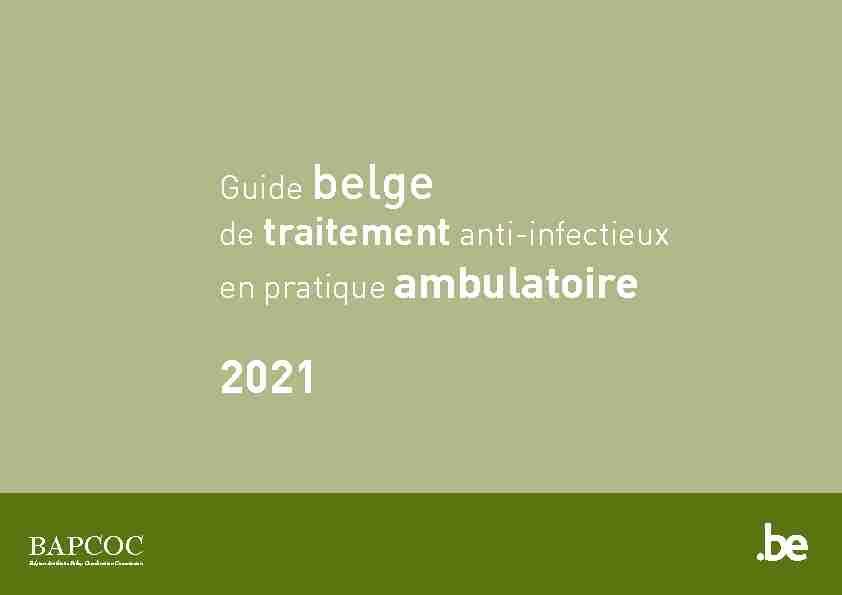 Guide belge de traitement anti-infectieux en pratique ambulatoire