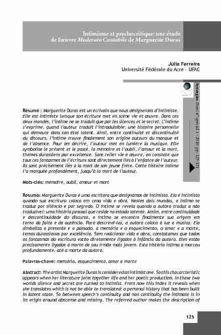 [PDF] une étude de lœuvre Moderato Cantabile de Marguerite Duras
