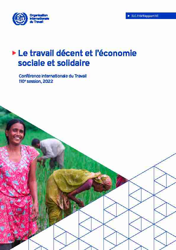 Rapport VI : Le travail décent et léconomie sociale et solidaire